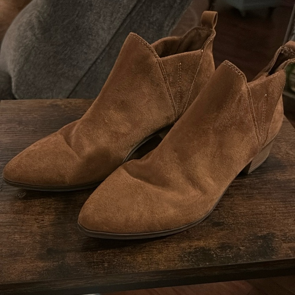 AE Faux Suede Booties Tan
